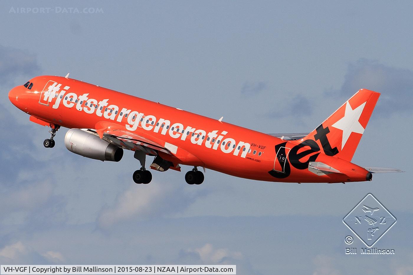VH-VGF, 2010 Airbus A320-214 C/N 4497, away as JQ247 to NZCH
