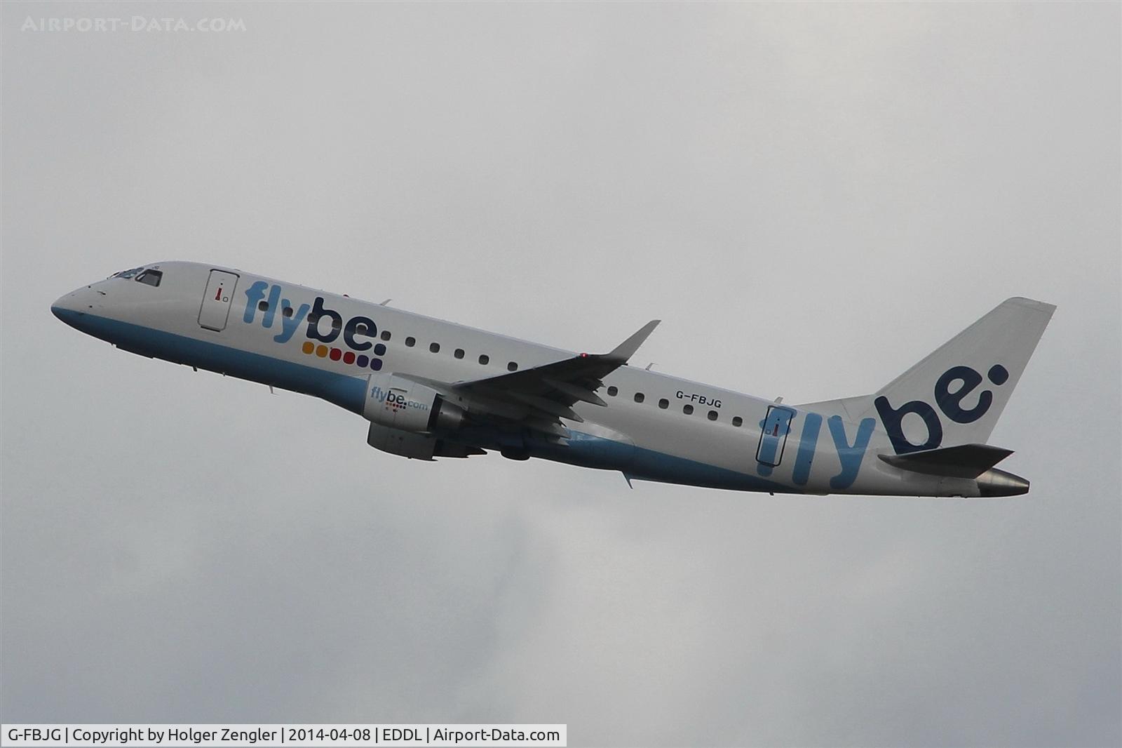 G-FBJG, 2012 Embraer 175STD (ERJ-170-200) C/N 17000344, Leaving DUS north-westbound....