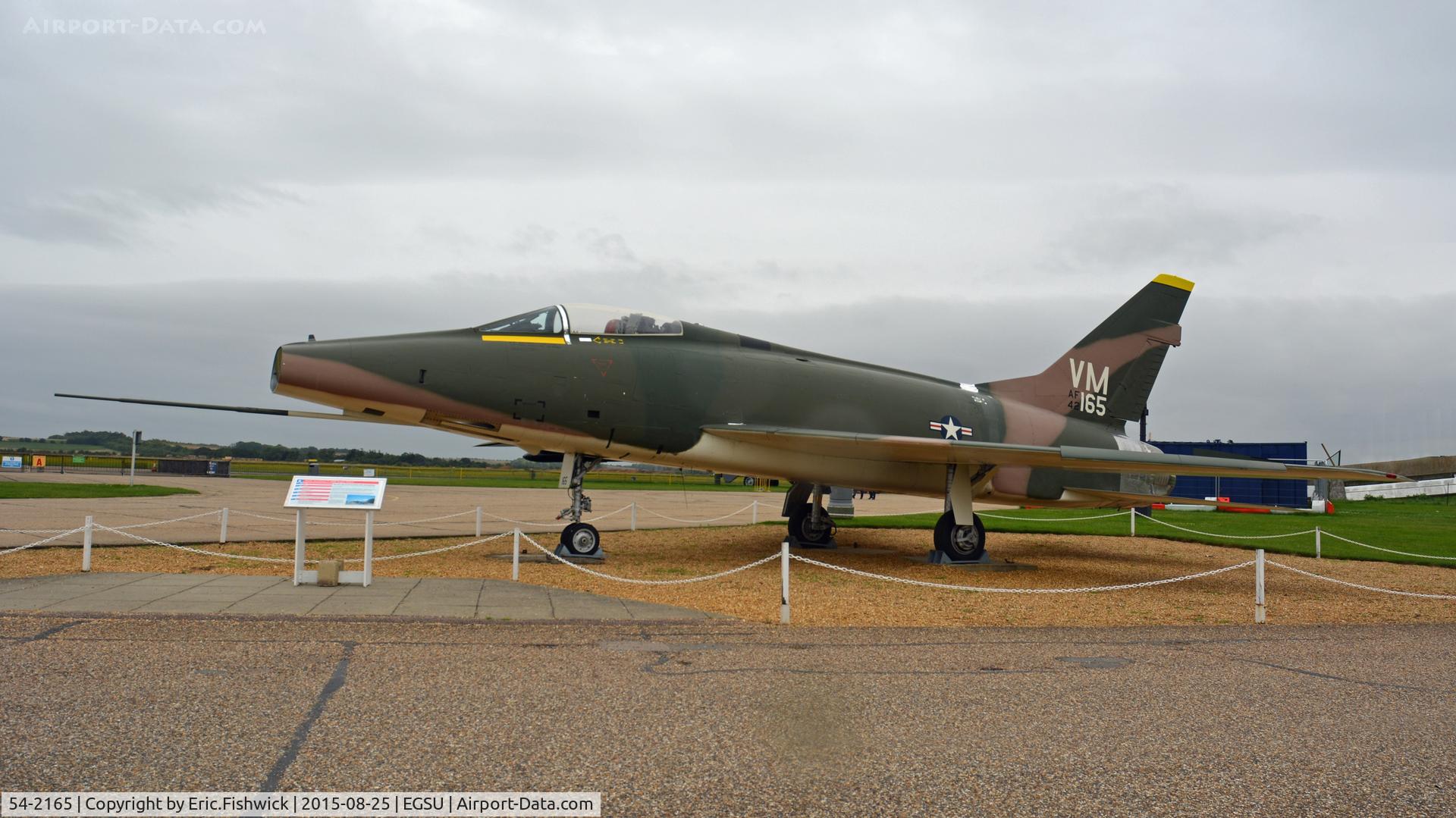 54-2165, North American F-100D Super Sabre C/N 223-45, 1. 54-2165 outside the American Air Museum Hanger, at The Imperial War Museum, Duxford, Cambridgeshire.