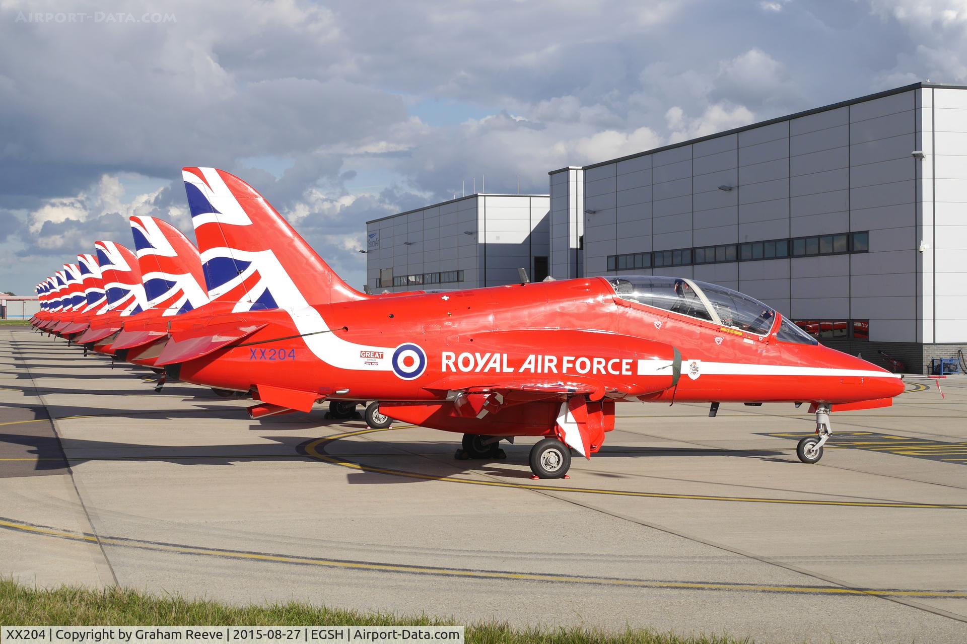 XX204, 1978 Hawker Siddeley Hawk T.1A C/N 051/312051, The Red Arrows at Norwich.
