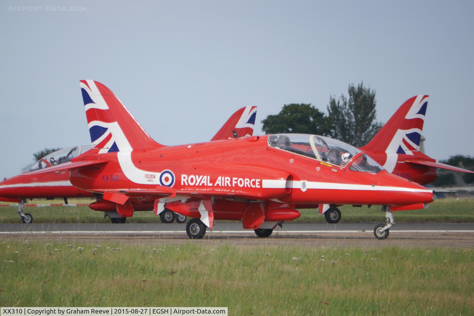 XX310, 1980 Hawker Siddeley Hawk T.1W C/N 145/312135, Just landed at Norwich.