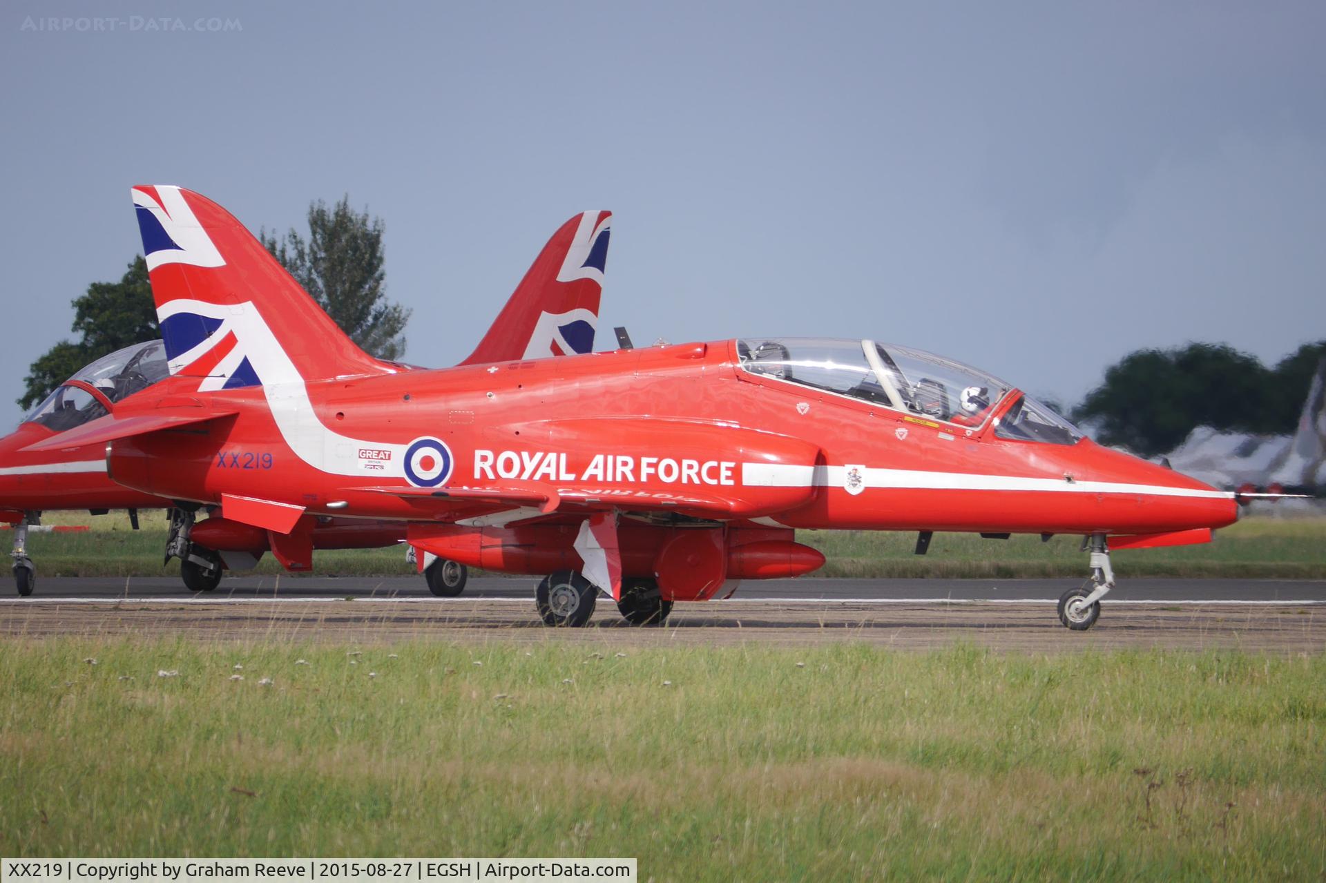 XX219, 1978 Hawker Siddeley Hawk T.1A C/N 055/312055, Just landed at Norwich.
