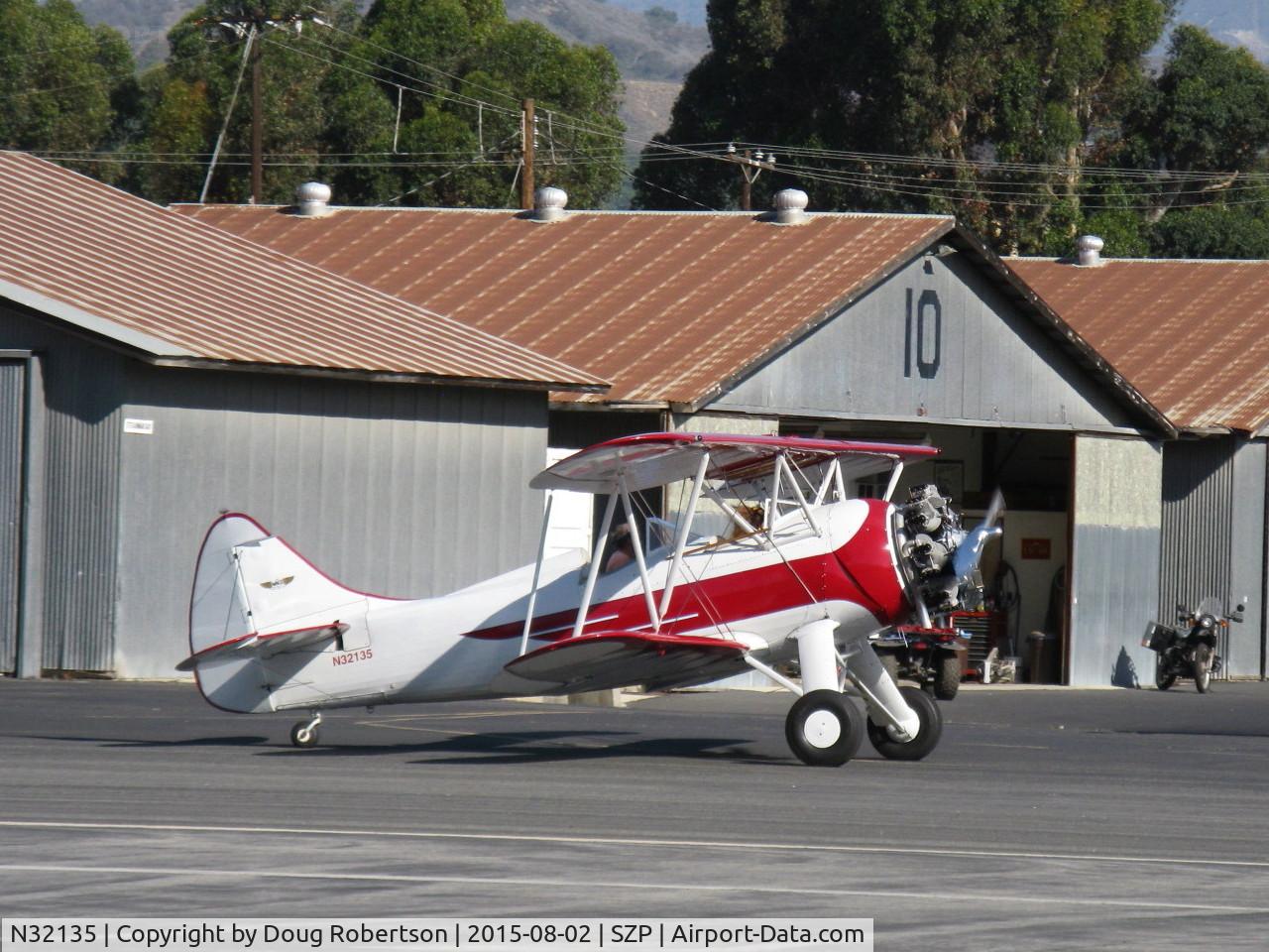 N32135, 1941 Waco UPF-7 C/N 5767, 1941 Waco UPF-7, Continental W670 220 Hp, taxi from hangar to 85th Anniversary of SZP Celebration display area.