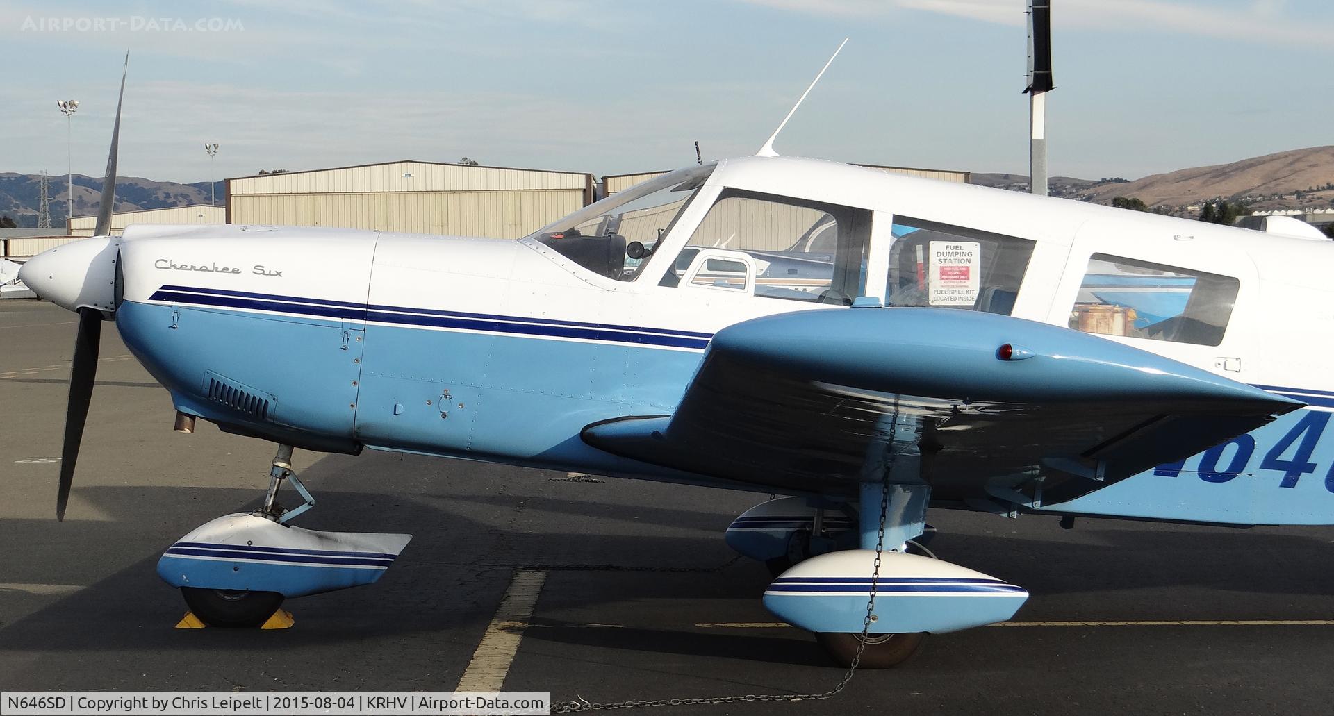 N646SD, 1965 Piper PA-32-260 Cherokee Six Cherokee Six C/N 32-294, Privately owned Piper Cherokee Six sitting on the transient ramp at Reid Hillview Airport, San Jose, CA.