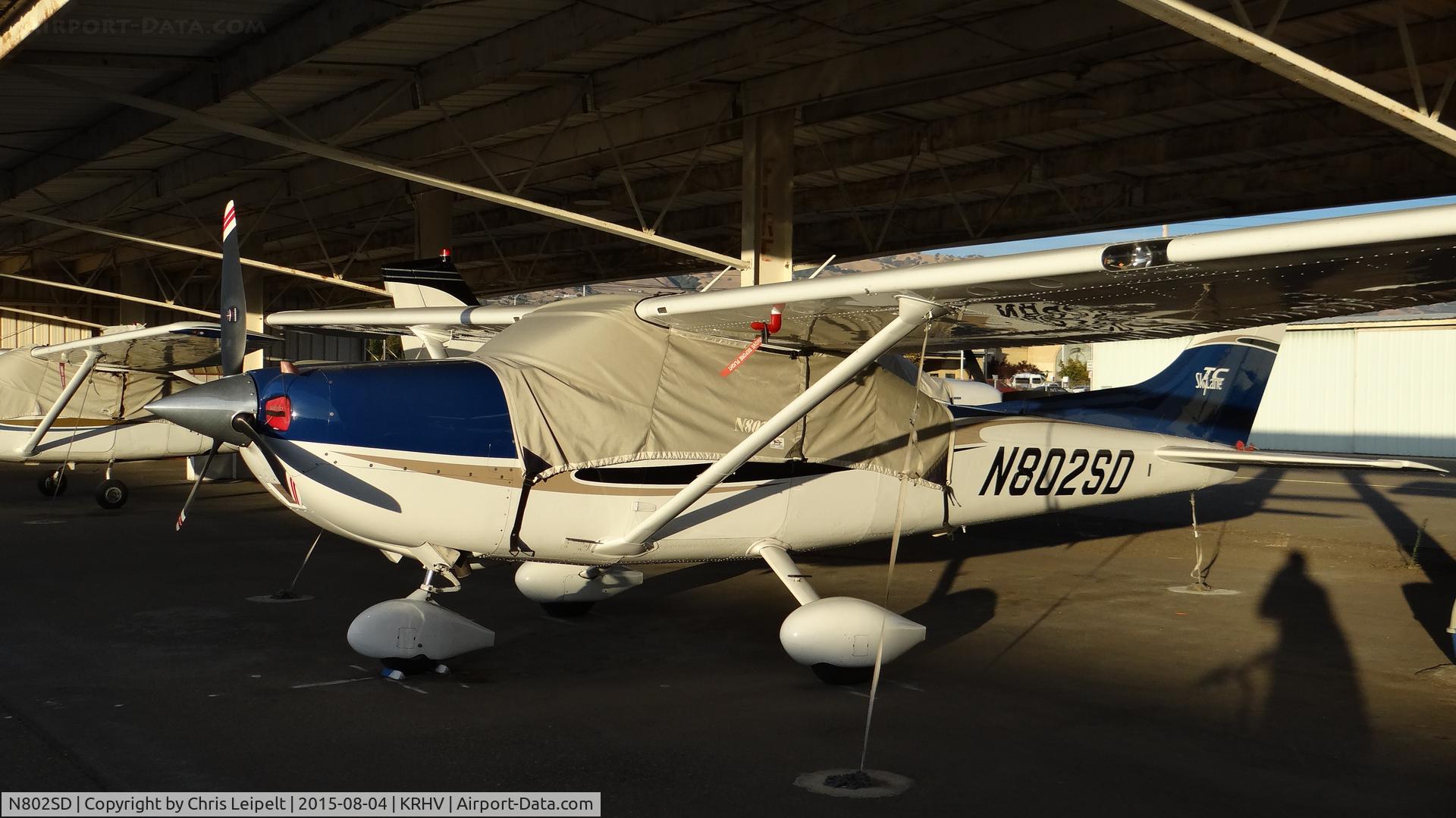 N802SD, 2004 Cessna T182T Turbo Skylane C/N T18208239, Locally-based 2004 Cessna T182T parked under the shelters at Reid Hillview Airport, San Jose, CA.
