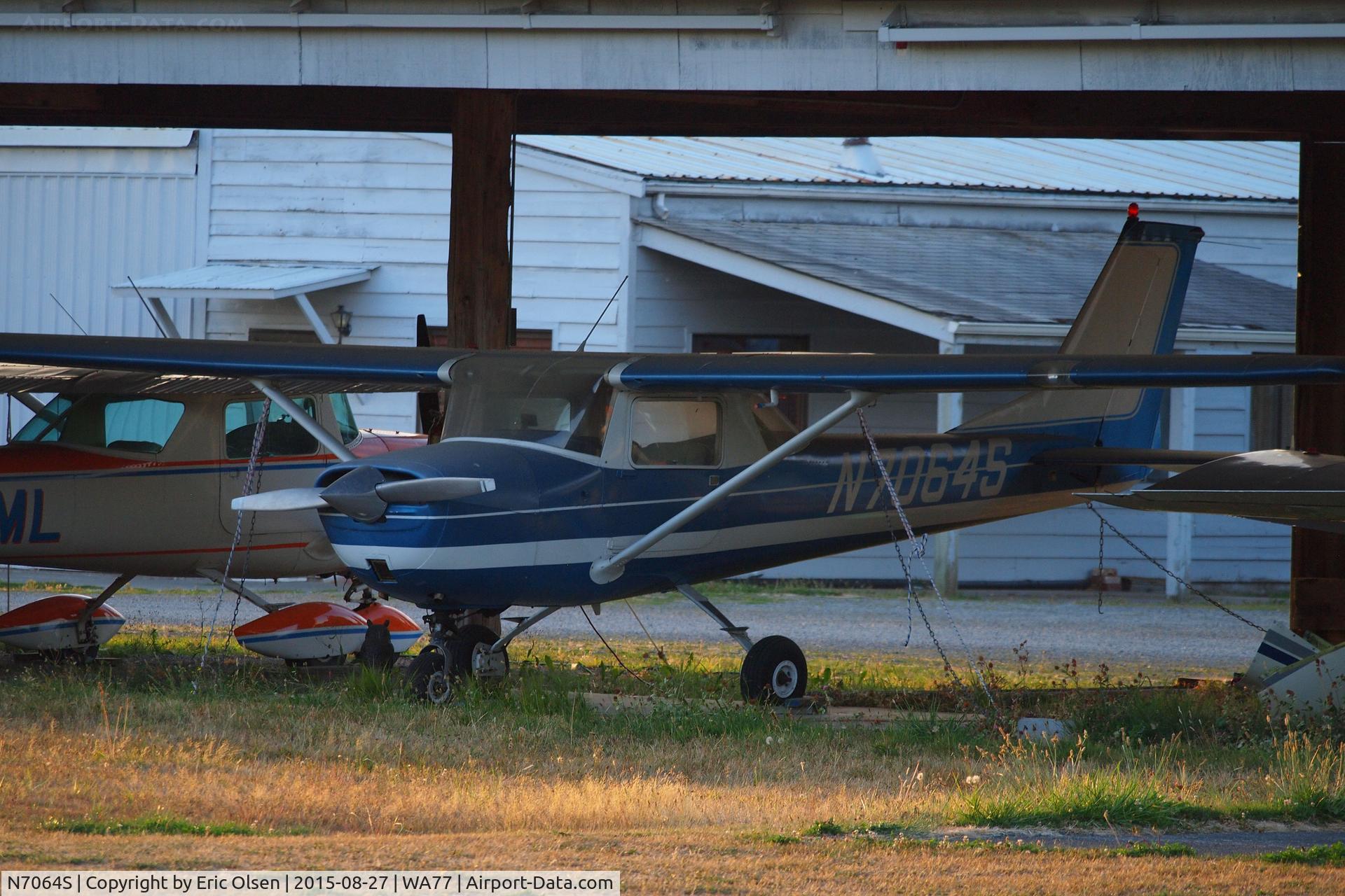 N7064S, 1967 Cessna 150H C/N 15067764, 1967 Cessna under cover and a bit dusty at the Enumclaw airport.