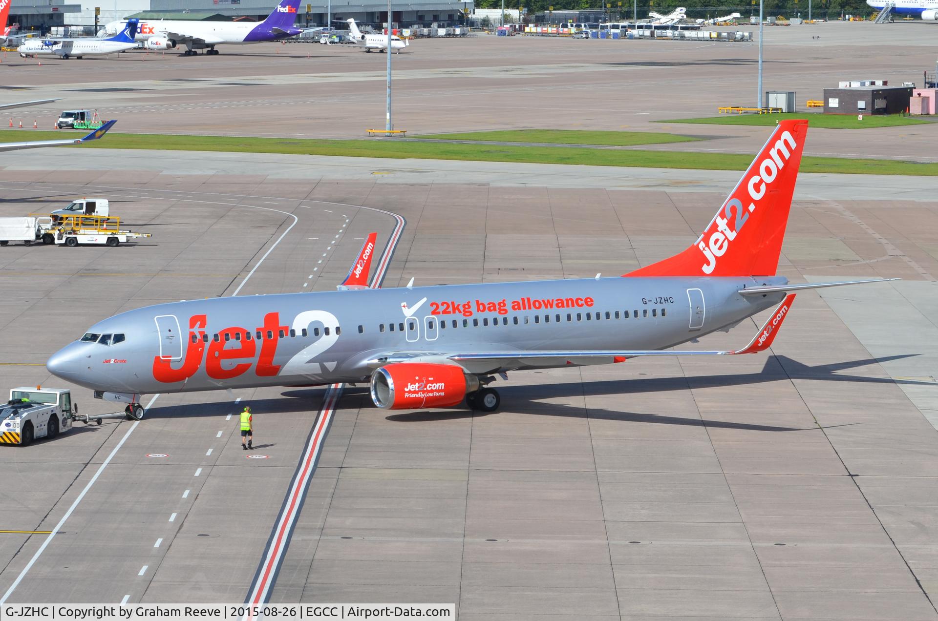 G-JZHC, 2000 Boeing 737-8K5 C/N 30593, About to depart from Manchester.