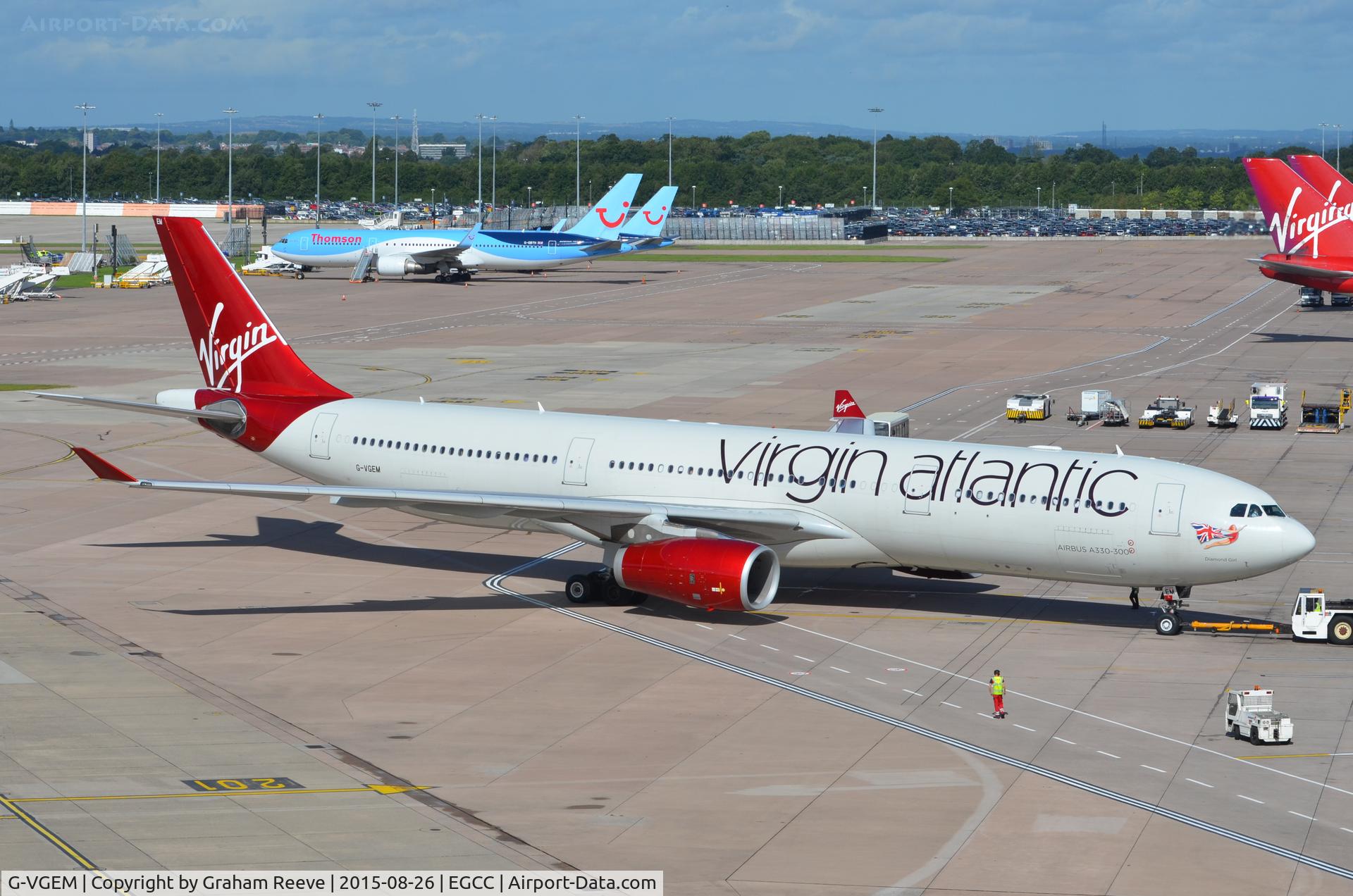 G-VGEM, 2011 Airbus A330-343X C/N 1215, About to depart from Manchester.