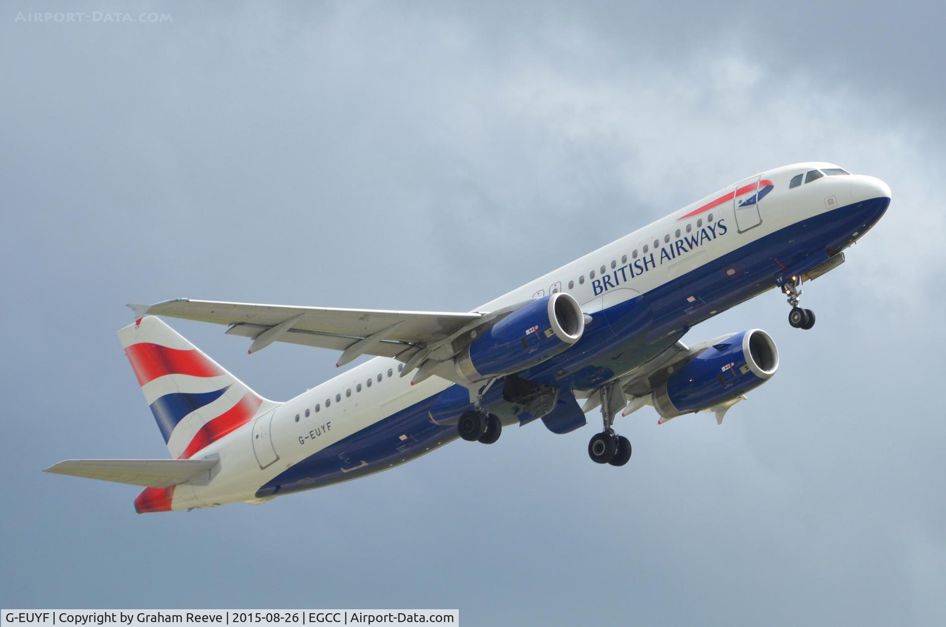 G-EUYF, 2010 Airbus A320-232 C/N 4185, Departing from Manchester.