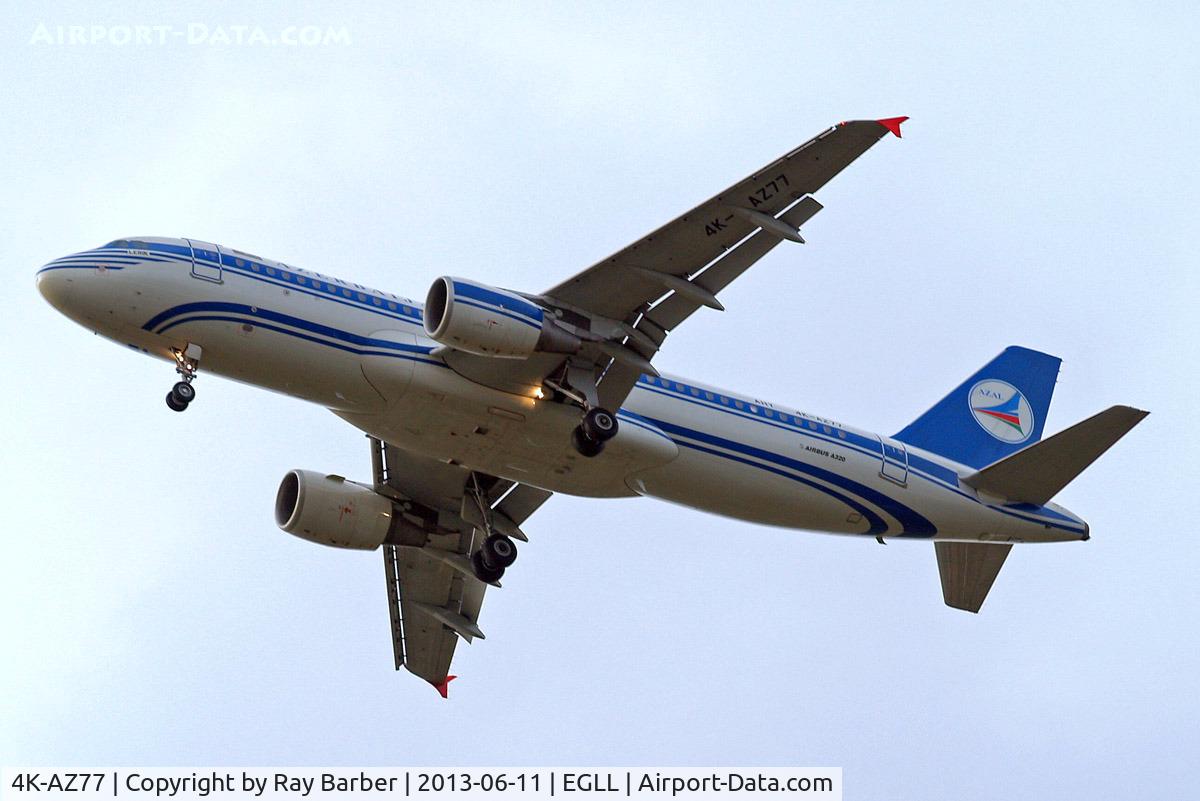 4K-AZ77, 2006 Airbus A320-214 C/N 2846, Airbus A320-214 (2846] (Azerbaijan Airlines) Home~G 11/06/2013. On approach 27R.