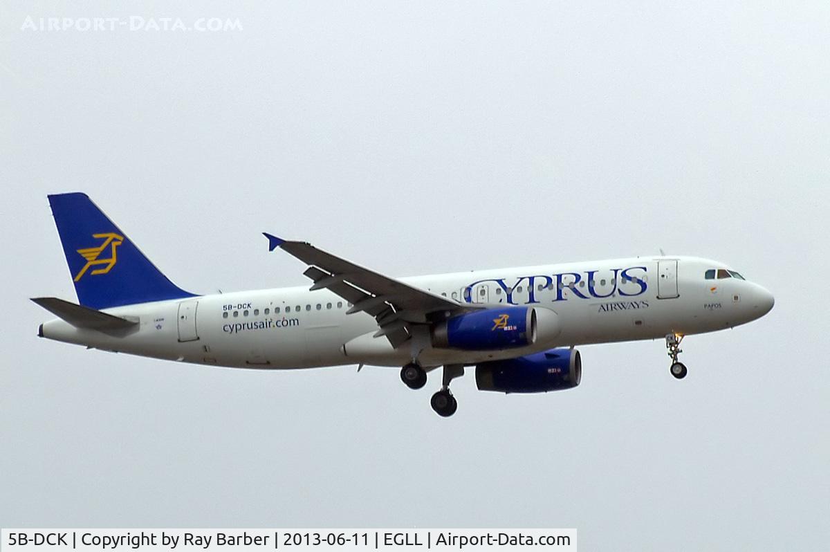 5B-DCK, 2004 Airbus A320-232 C/N 2275, Airbus A320-232 [2275] (Cyprus Airways) Home~G 11/06/2013. On approach 27L.