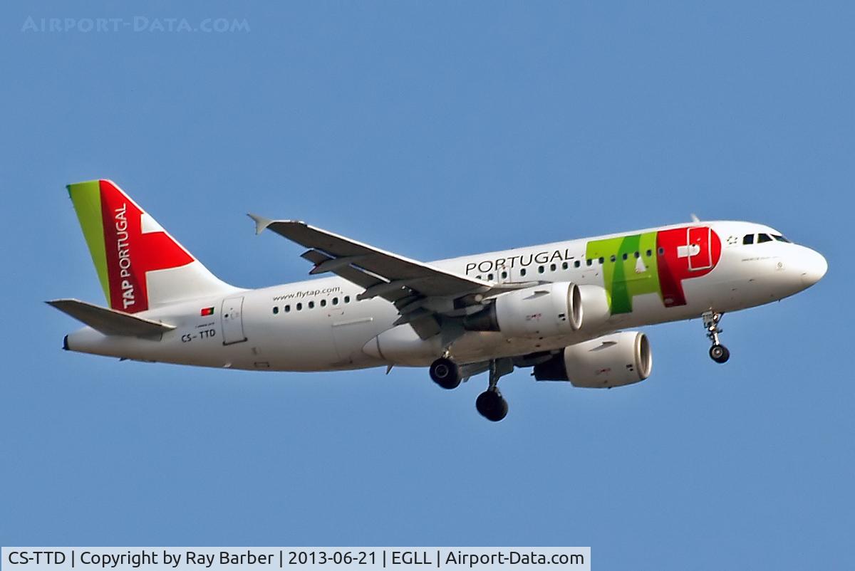 CS-TTD, 1998 Airbus A319-111 C/N 790, Airbus A319-111 [0790] (TAP Portugal) Home~G 21/06/2013. On approach 27L.