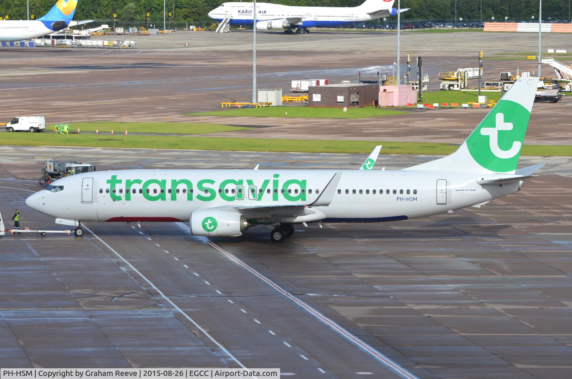 PH-HSM, 2015 Boeing 737-8K2 C/N 42067, About to depart from Manchester.