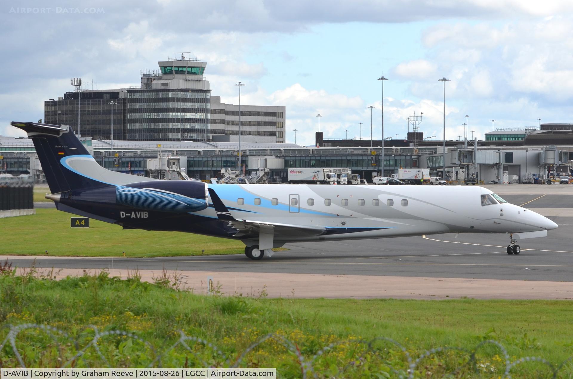 D-AVIB, 2009 Embraer EMB-135BJ Legacy C/N 14501109, Departing from Manchester.