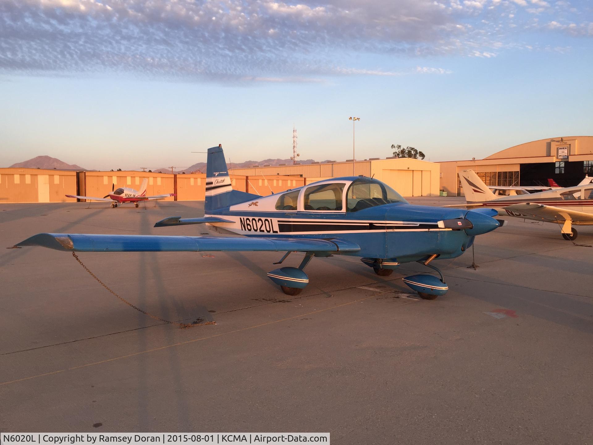 N6020L, 1972 American AA-5 C/N AA5-0120, Just flew in from Texas to California