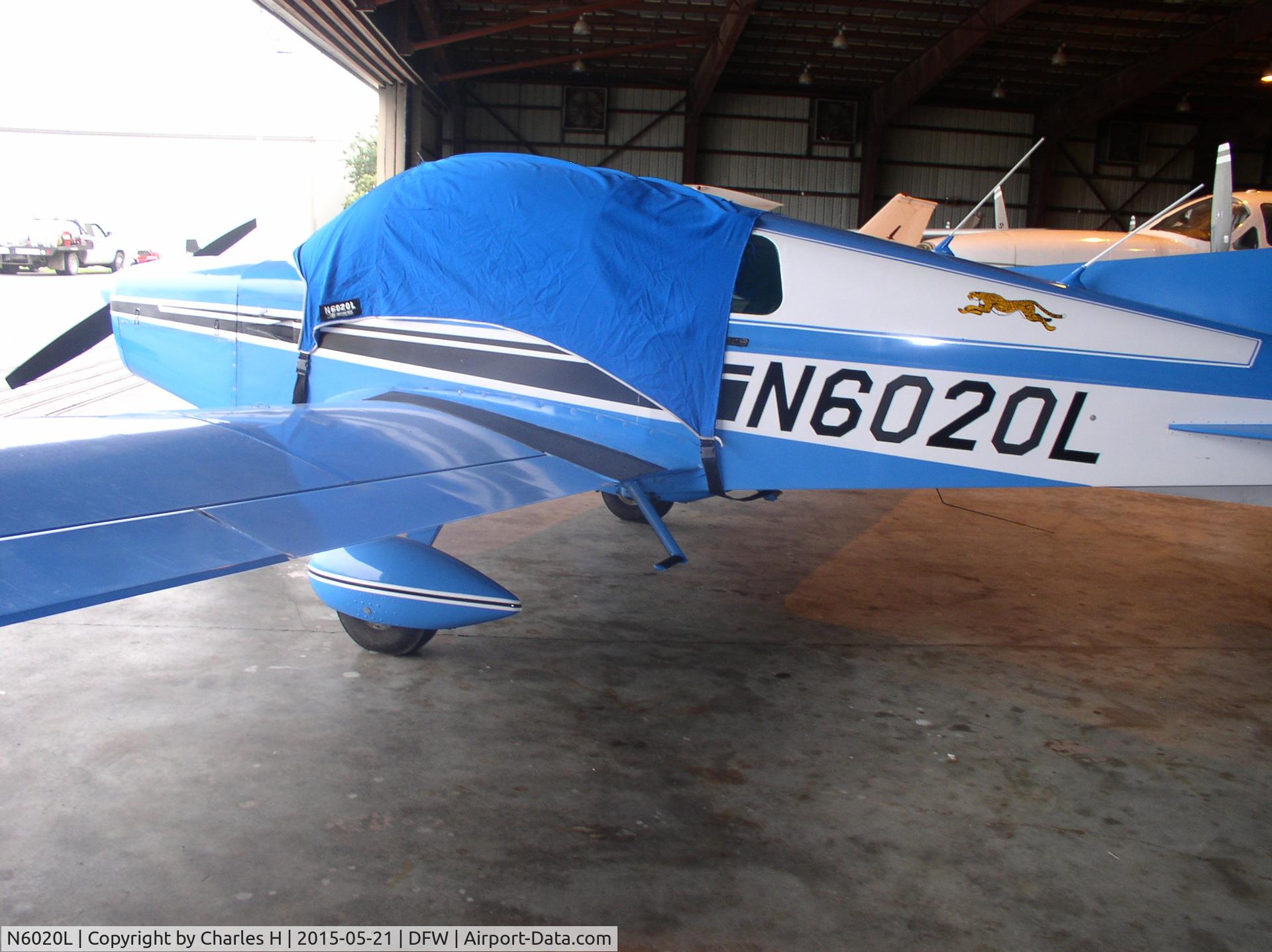 N6020L, 1972 American AA-5 C/N AA5-0120, Sitting in its hanger in TX