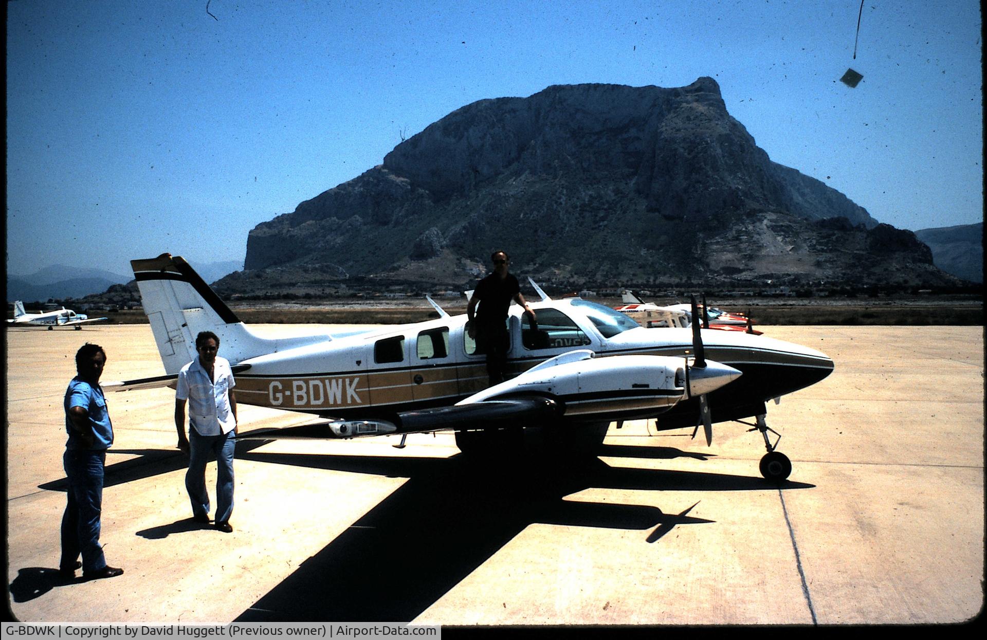 G-BDWK, 1976 Beech 58 Baron Baron C/N TH-755, Photo taken in Sicily 1983 on route to Malta