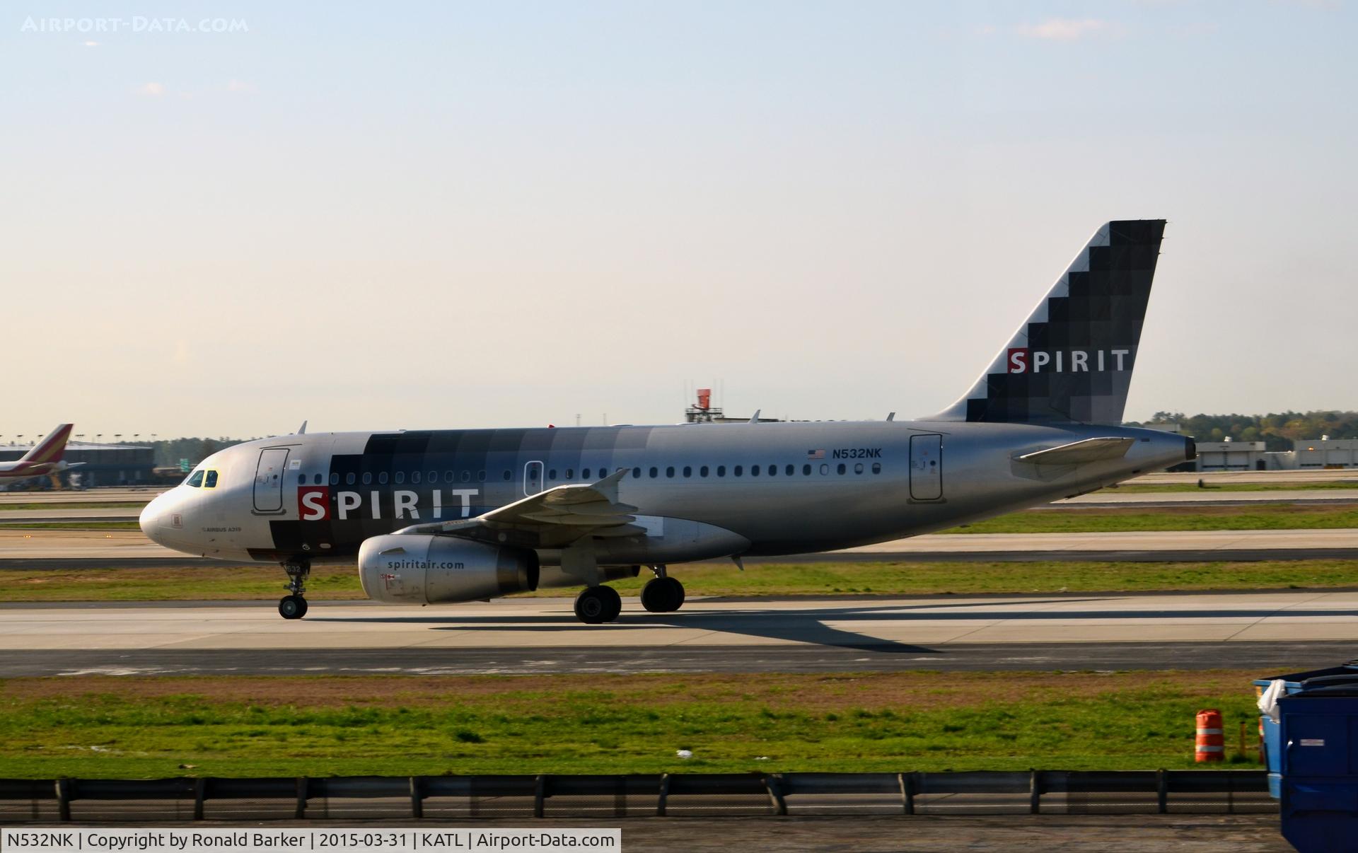N532NK, 2007 Airbus A319-132 C/N 3165, Taxi Atlanta