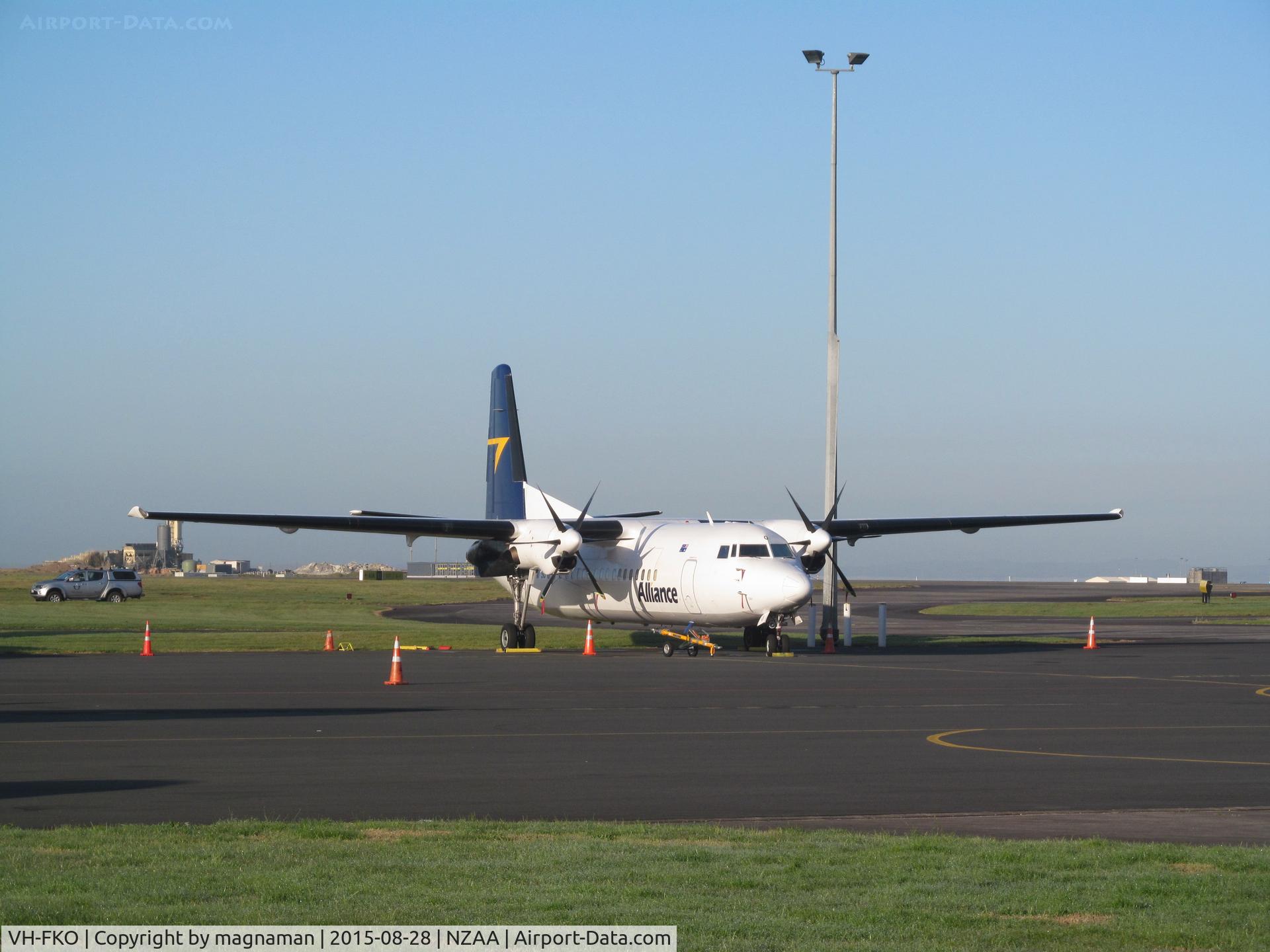 VH-FKO, 1989 Fokker 50 C/N 20160, back in NZ for start of spring tourist season