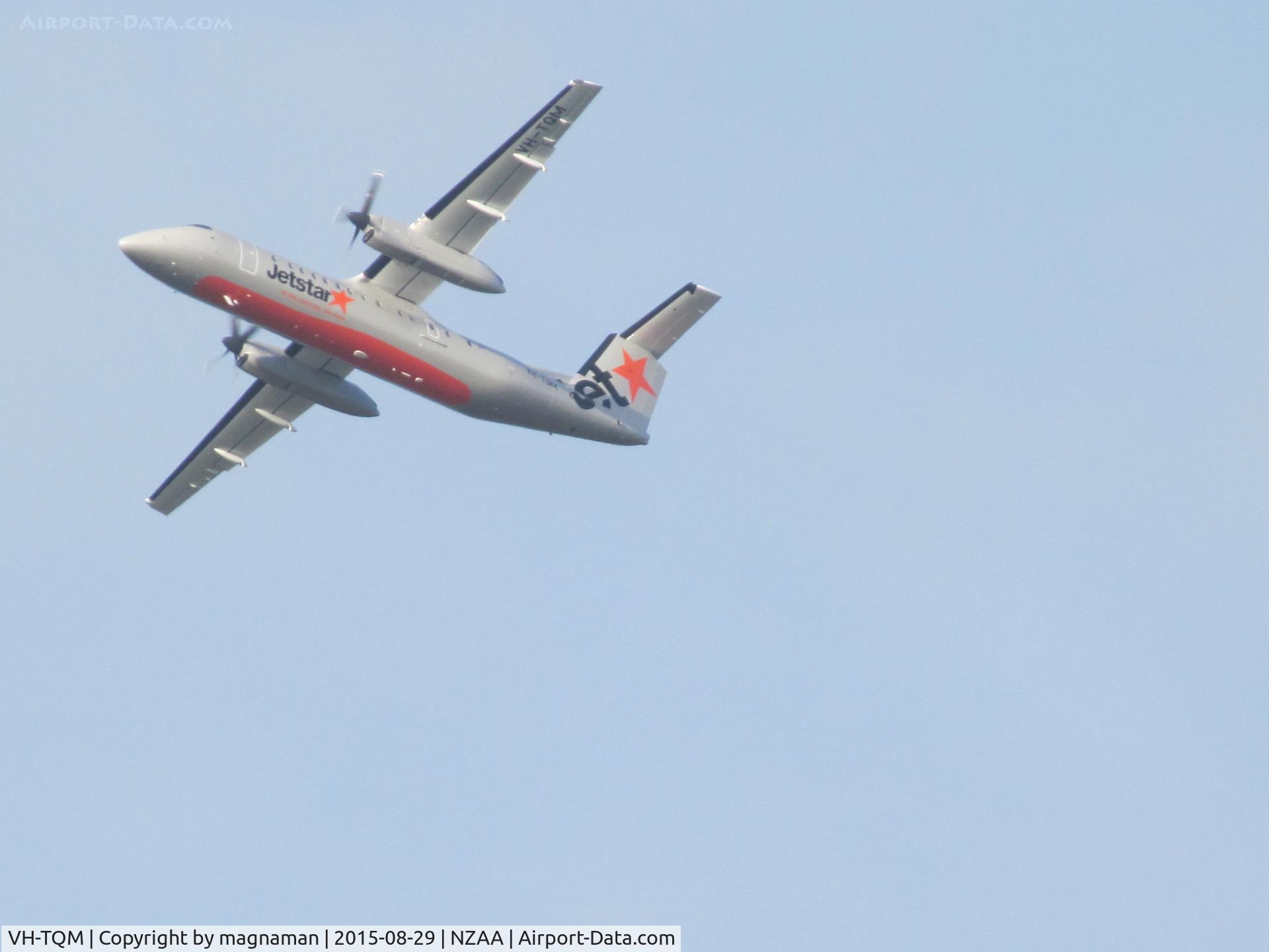 VH-TQM, 2004 De Havilland Canada DHC-8-315Q Dash 8 C/N 604, off to wellington for service media launch