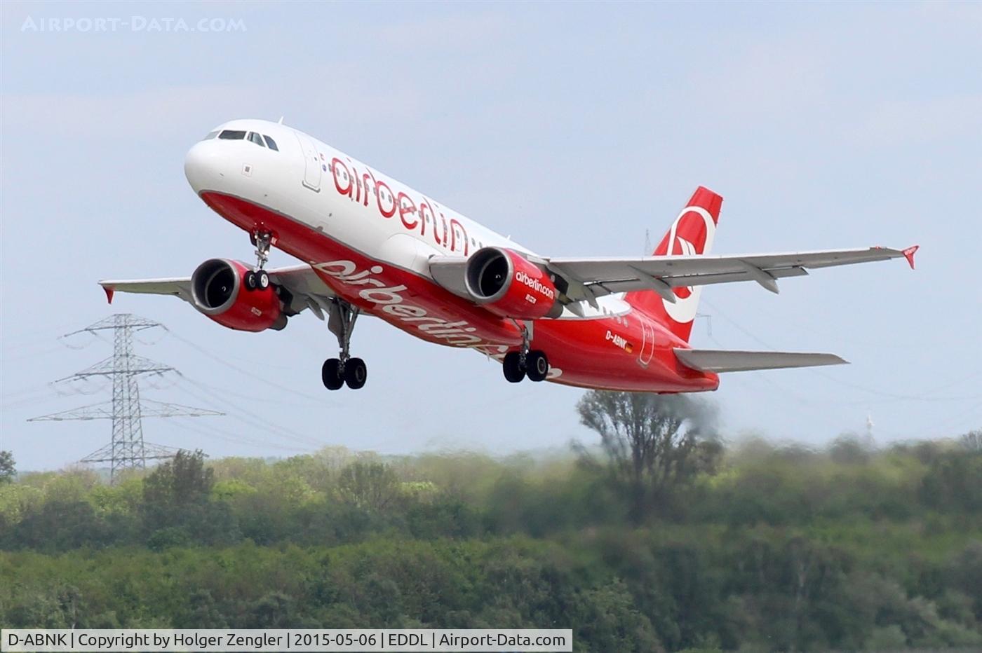 D-ABNK, 2002 Airbus A320-214 C/N 1769, Leaving DUS for a jump to Naples...