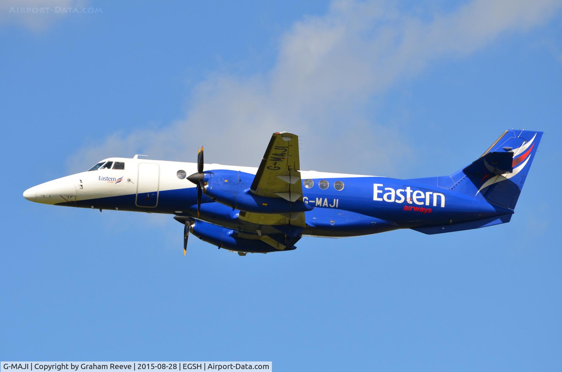 G-MAJI, 1993 British Aerospace Jetstream 41 C/N 41011, Departing from Norwich.