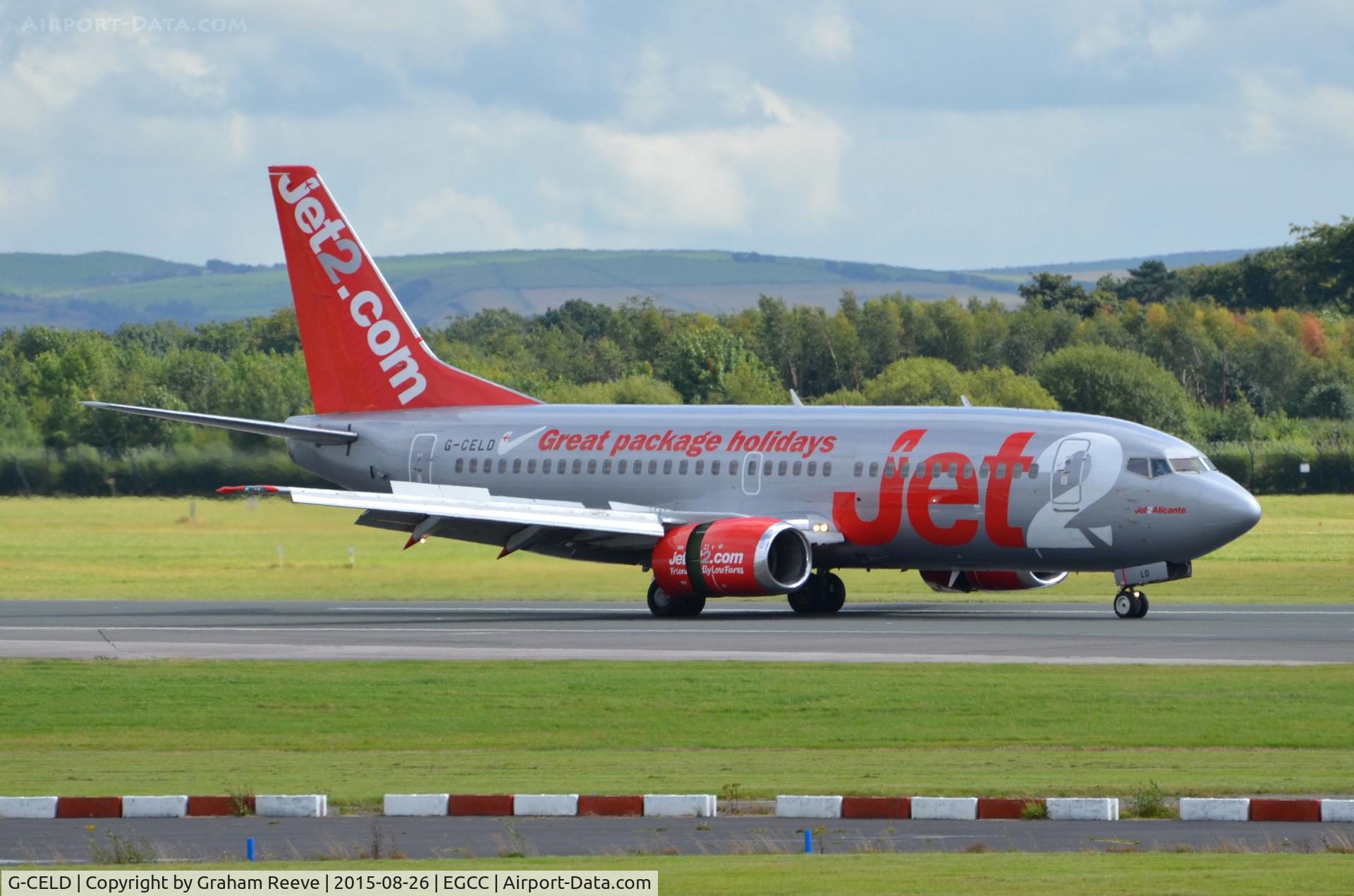 G-CELD, 1987 Boeing 737-33A C/N 23832, Just landed at Manchester.