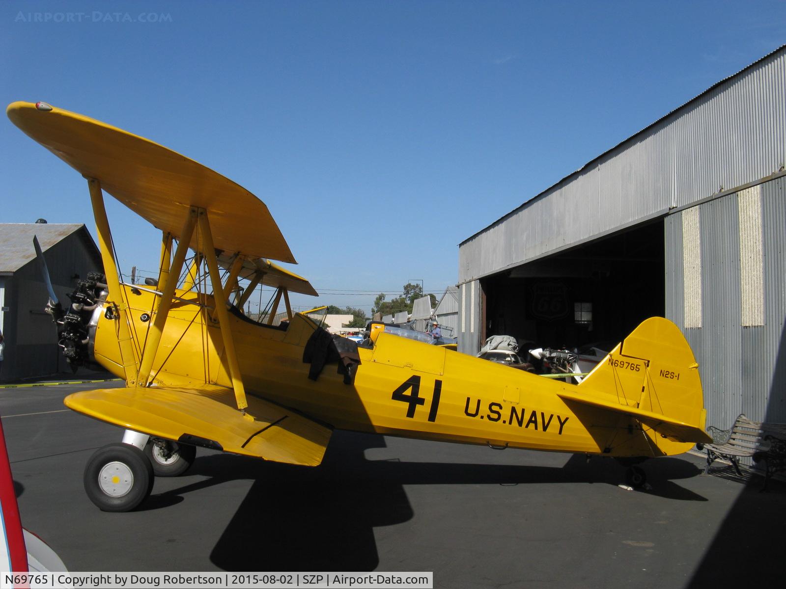 N69765, 1941 Boeing A75N1 (PT17) C/N 75-1044, 1941 Boeing Stearman A75N1 as Navy N2S-1, Continental W670 220 Hp radial, at SZP's 85th Anniversary Celebration display