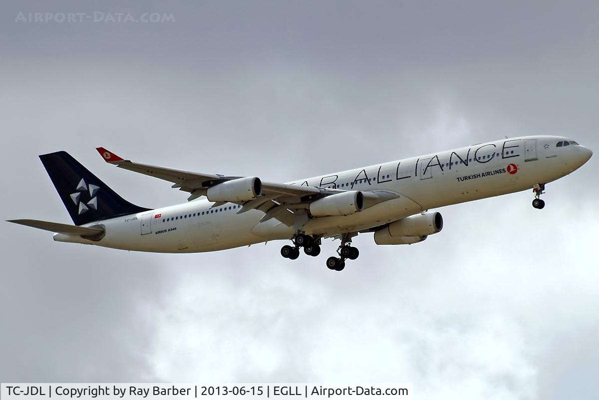TC-JDL, 1994 Airbus A340-311 C/N 057, Airbus A340-311 [057] (Turkish Airlines) Home~G 15/06/2013. On approach 27L.
