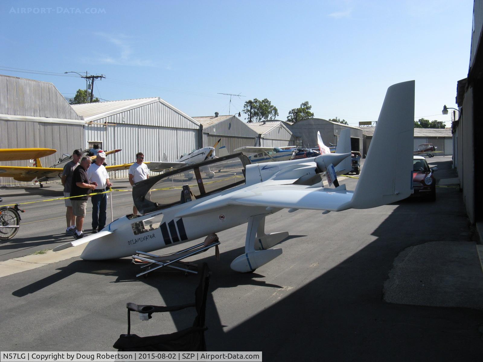 N57LG, 1983 Rutan VariEze C/N 57Z, 1983 Godsey/Klaus Savier VariEze highly modified 'Delaminator III', Continental O-200 100+ Hp, multi-record holder, always a crowd pleaser at SZP's 85th Anniversary Celebration display, 