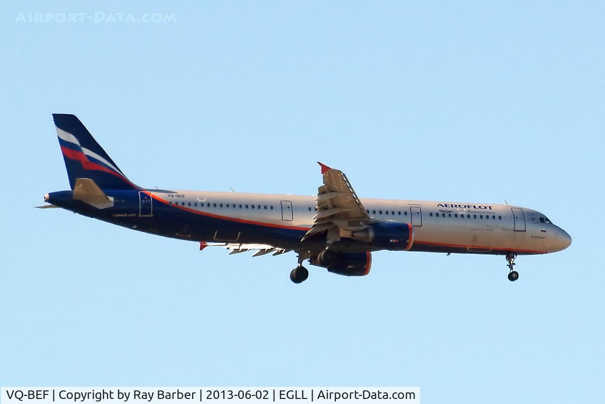 VQ-BEF, 2009 Airbus A321-211 C/N 4103, Airbus A321-211 [4103] (Aeroflot Russian Airlines) Home~G 02/06/2013