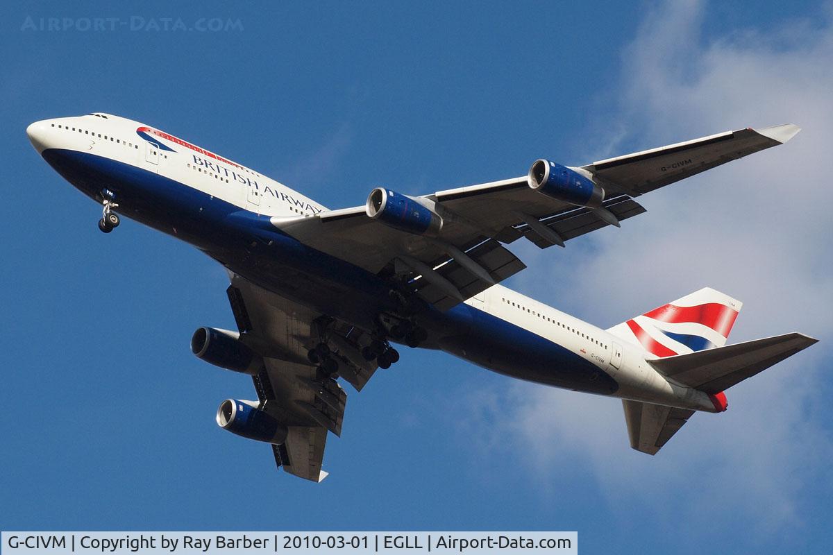G-CIVM, 1997 Boeing 747-436 C/N 28700, Boeing 747-436 [28700] (British Airways) Home~G 01/03/2010. On approach 27R.