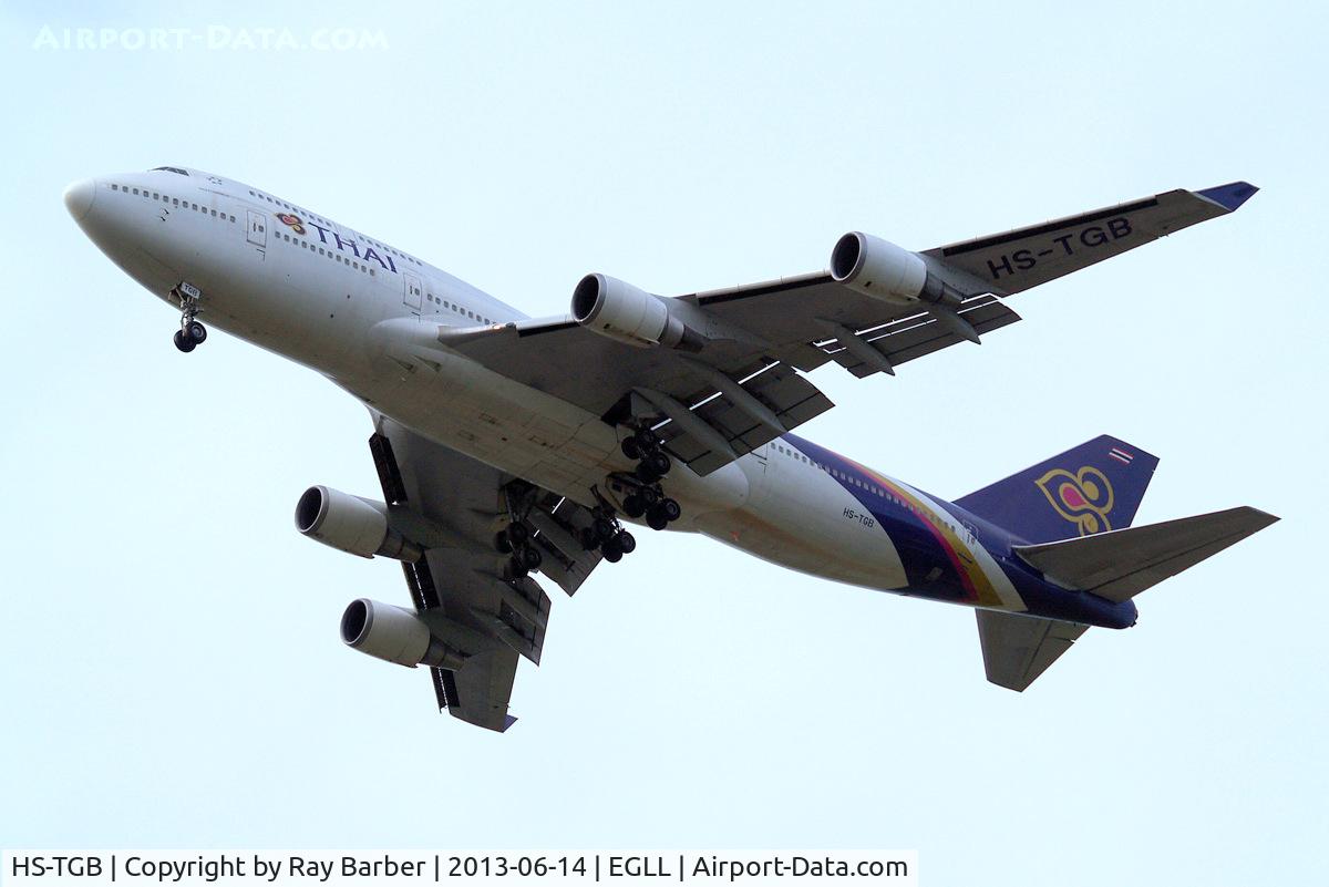 HS-TGB, 2001 Boeing 747-4D7 C/N 32370, Boeing 747-4D7 [32370] (Thai Airways) Home~G 14/06/2013.On approach 27R.