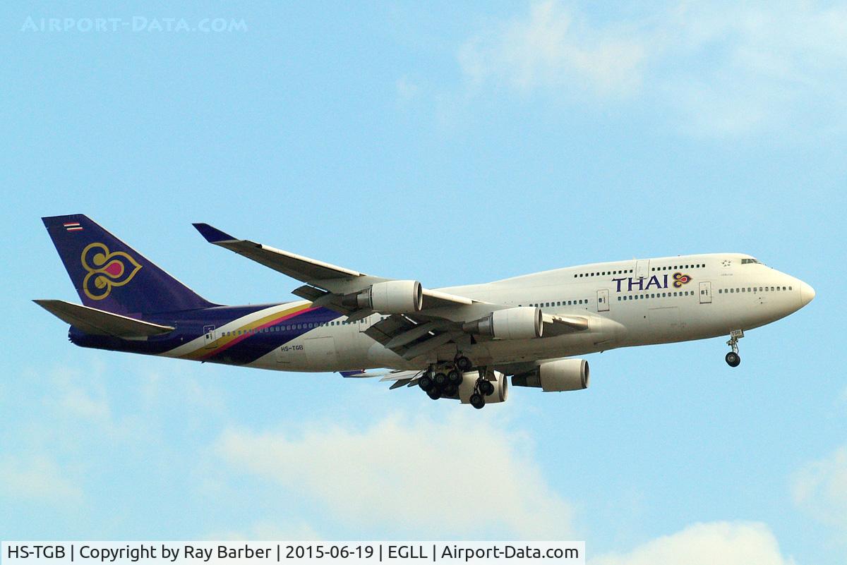 HS-TGB, 2001 Boeing 747-4D7 C/N 32370, Boeing 747-4D7 [32370] (Thai Airways) Home~G 19/06/2015. On approach 27L.