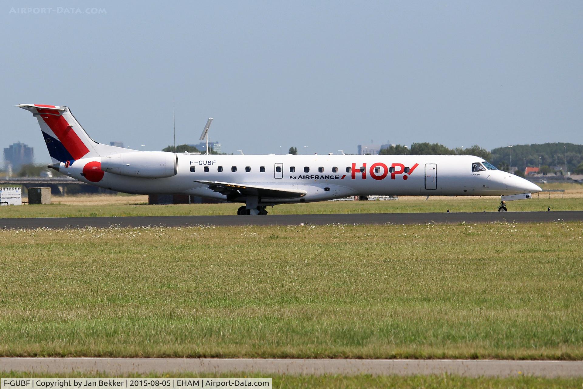 F-GUBF, 2002 Embraer EMB-145MP (ERJ-145MP) C/N 145669, Schiphol, just after landing on the Polderbaan