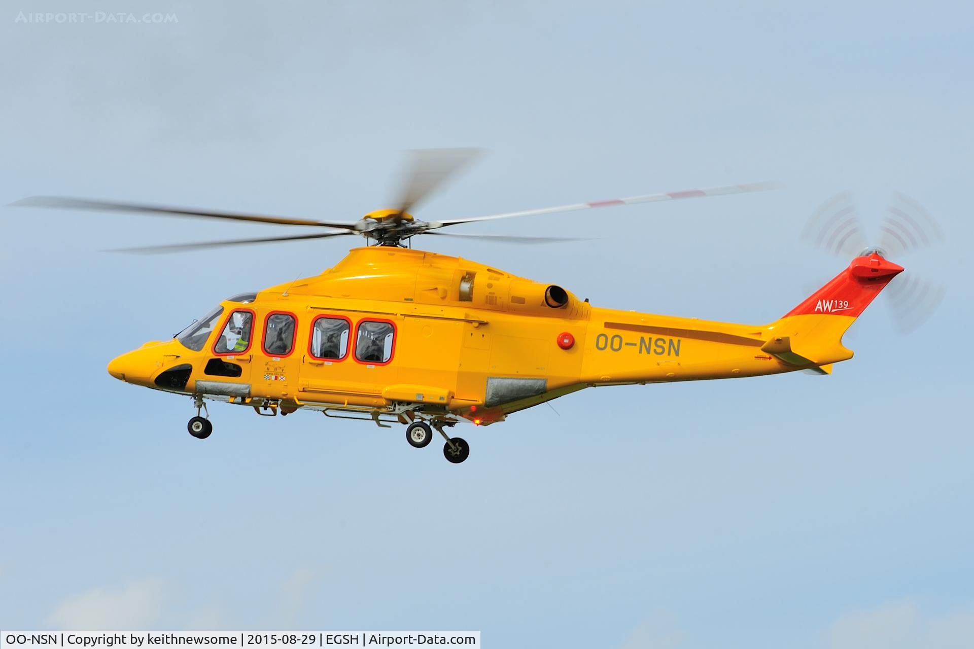 OO-NSN, 2015 AgustaWestland AW-139 C/N 31700, First flight since arriving.