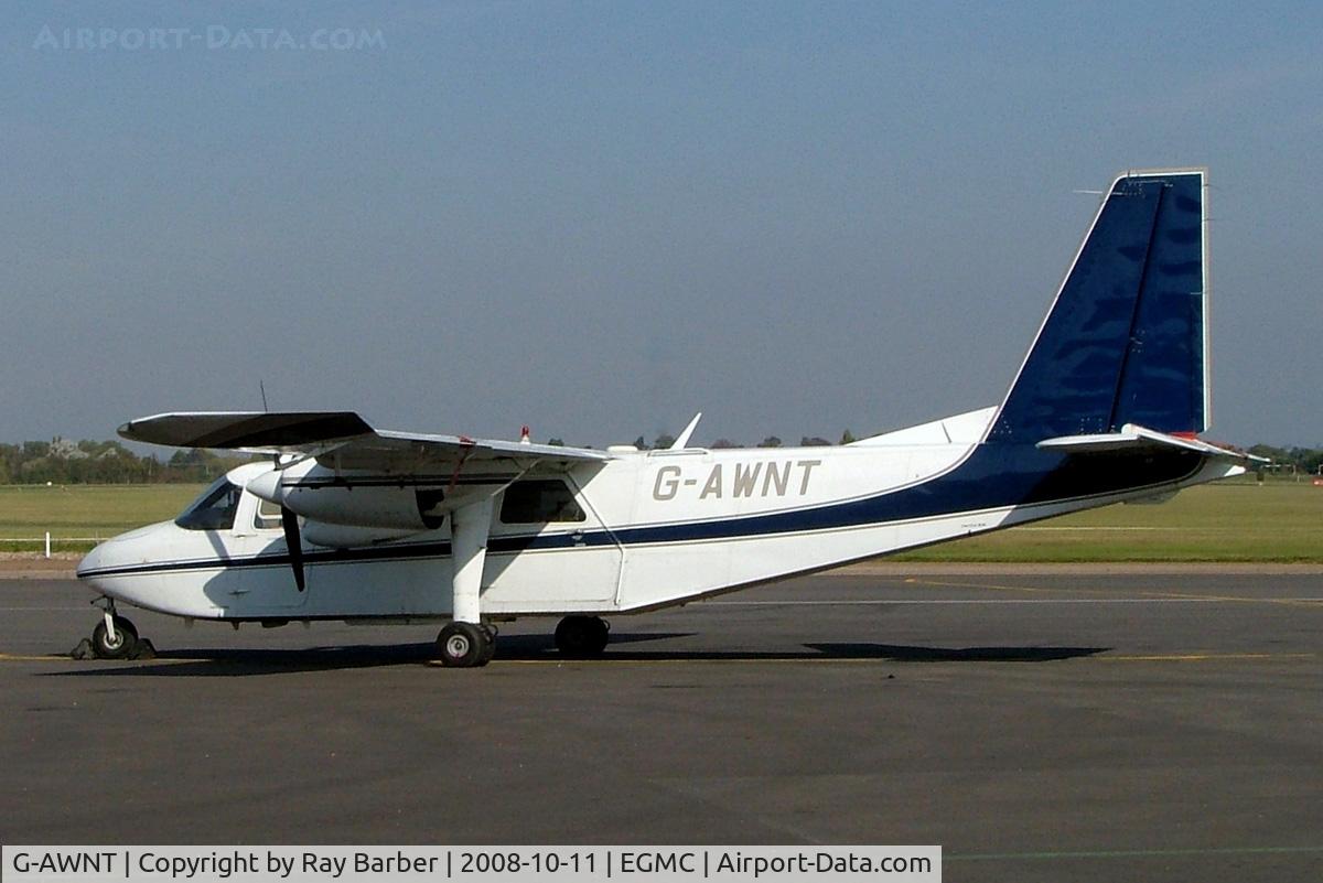 G-AWNT, 1968 Britten-Norman BN-2A Islander C/N 32, Britten-Norman BN-2A Islander [0032] (Precision Terrain Surveys Ltd) Southend~G 11/10/2008