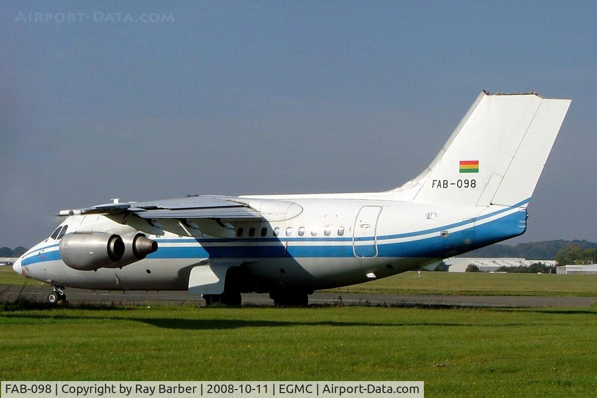 FAB-098, 1987 British Aerospace BAe.146-100 C/N E1076, BAe 146-100RJ [E1076] (Bolivian Air Force) Southend~G 11/10/2008