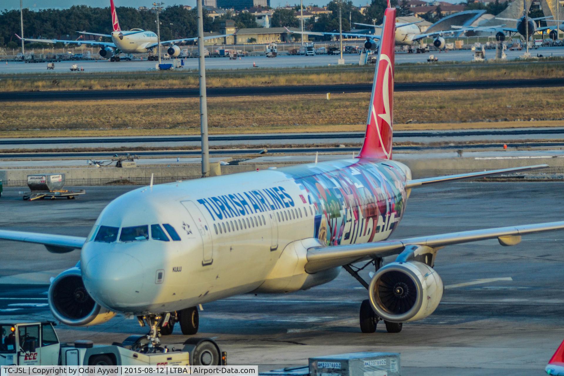 TC-JSL, 2011 Airbus A321-231 C/N 5667, Airbus A321 Sharklets IN LTBA Airport pushback with Eid Livery