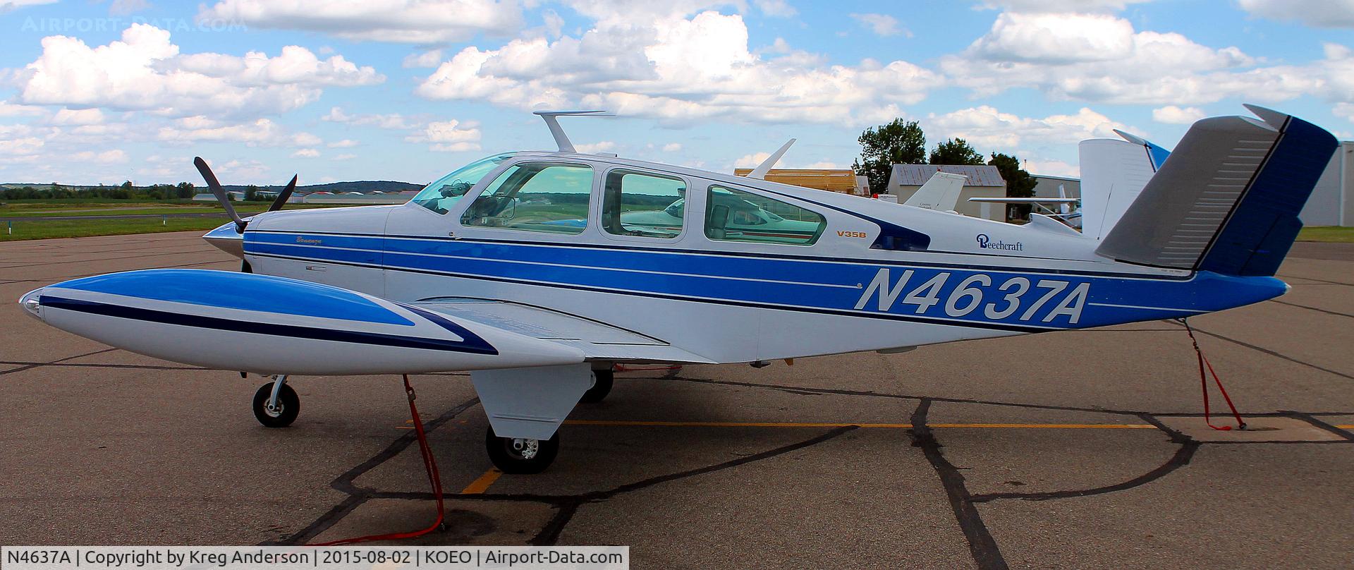 N4637A, 1970 Beech V35B Bonanza C/N D-9158, Beech V35B Bonanza on the ramp in Osceola, WI.