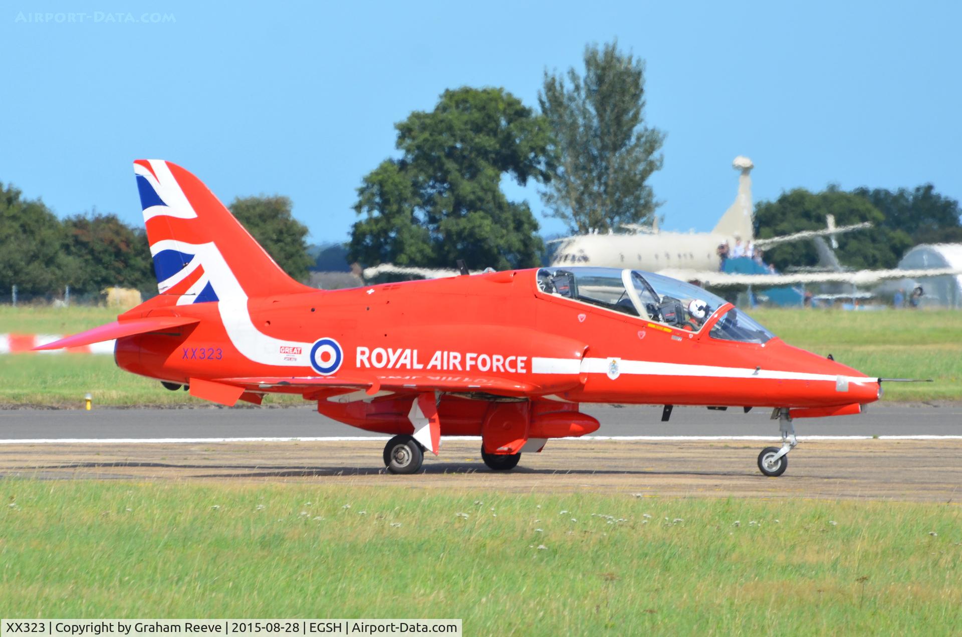 XX323, 1980 Hawker Siddeley Hawk T.1 C/N 167/312148, Just landed at Norwich.