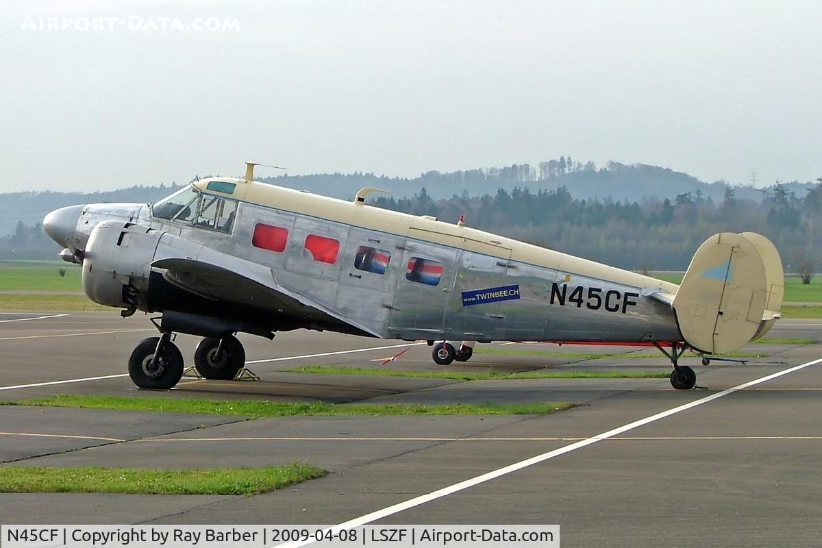 N45CF, 1959 Beech G18S C/N BA-466, Beech G.18S [BA-466] Birrfeld~HB 08/04/2009