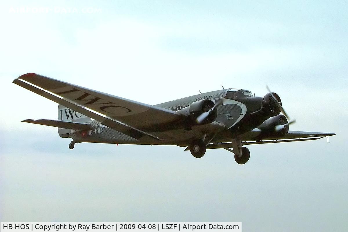 HB-HOS, 1939 Junkers Ju-52/3m g4e C/N 6580, Junkers Ju.52/3mg4e [6580] (Ju-Air) Birrfeld~HB 08/04/2009
