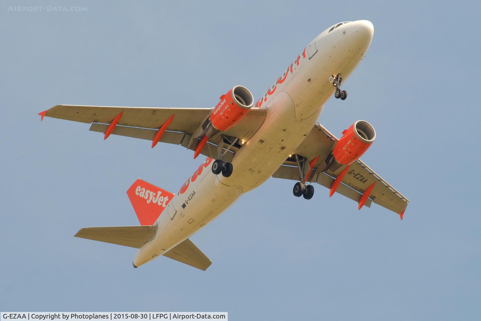 G-EZAA, 2006 Airbus A319-111 C/N 2677, Landing to CDG