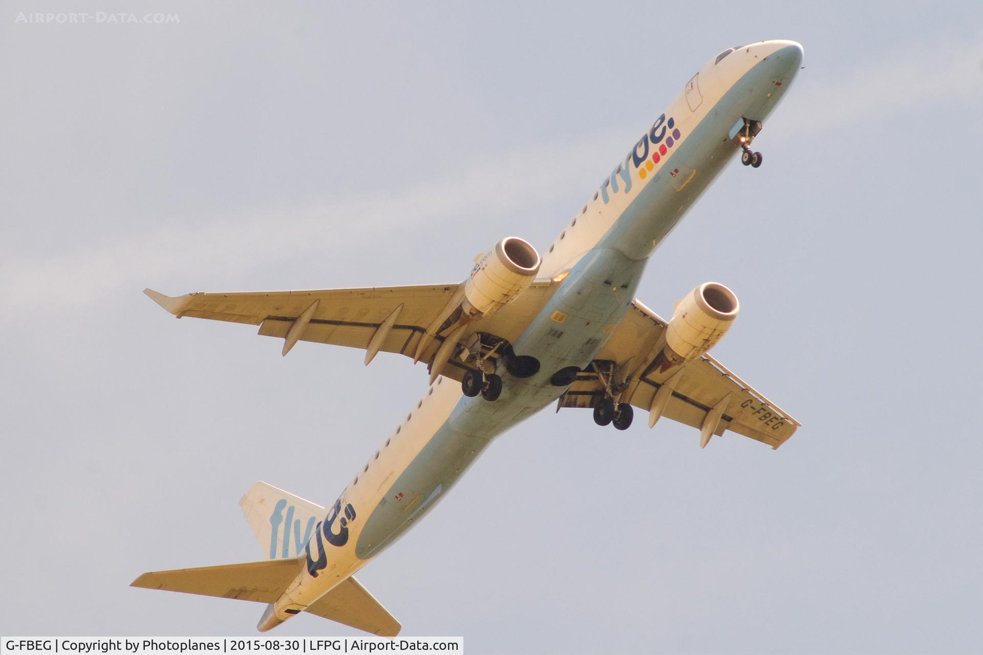 G-FBEG, 2007 Embraer 195LR (ERJ-190-200LR) C/N 19000120, Landing to CDG