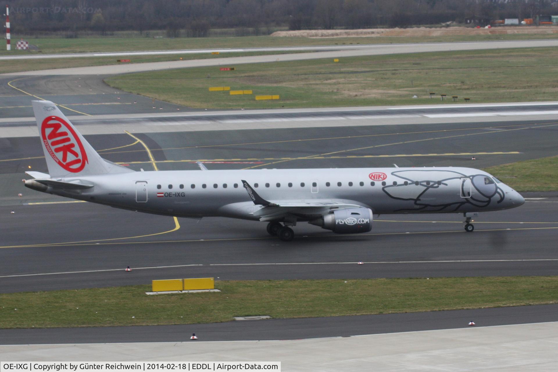 OE-IXG, 2011 Embraer 190LR (ERJ-190-100LR) C/N 19000435, Niki taxiing in Düsseldorf