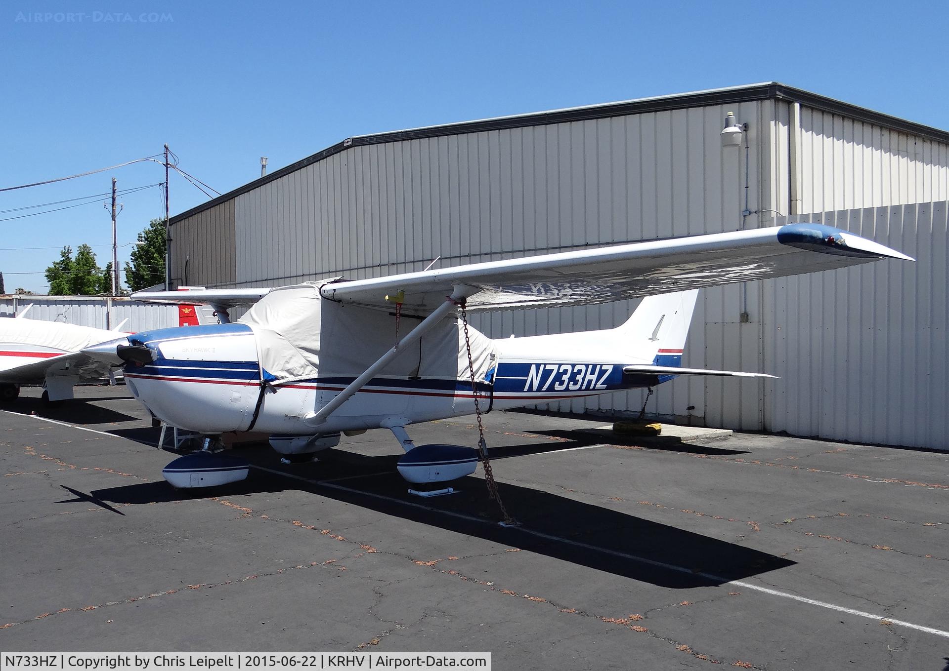 N733HZ, 1976 Cessna 172N C/N 17268319, Locally-based 1976 Cessna 172N parked behind the Victory Aero hangar at Reid Hillview Airport, San Jose, CA.