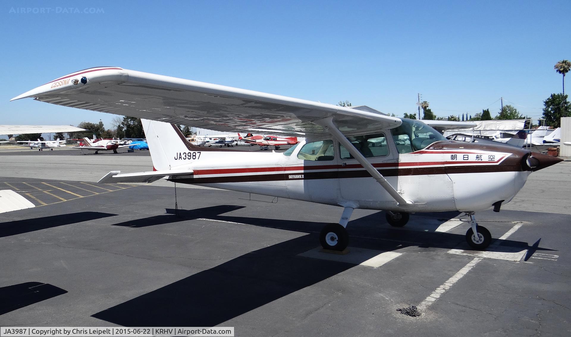 JA3987, 1986 Cessna 172P C/N 17274683, Locally-based 1986 Cessna 172P parked on the Nice Air ramp at Reid Hillview Airport, San Jose, CA.
