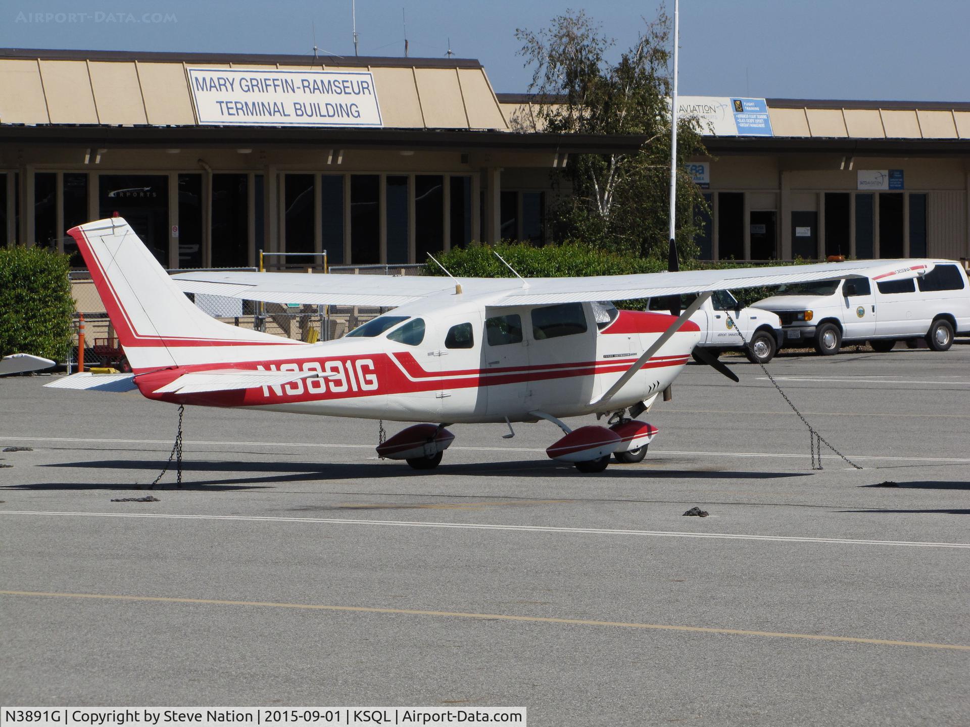 N3891G, 1967 Cessna TU206B Turbo Super Skywagon C/N U206-0891, 1967 Cessna TU206B from Vista, CA @ San Carlos Airport, CA