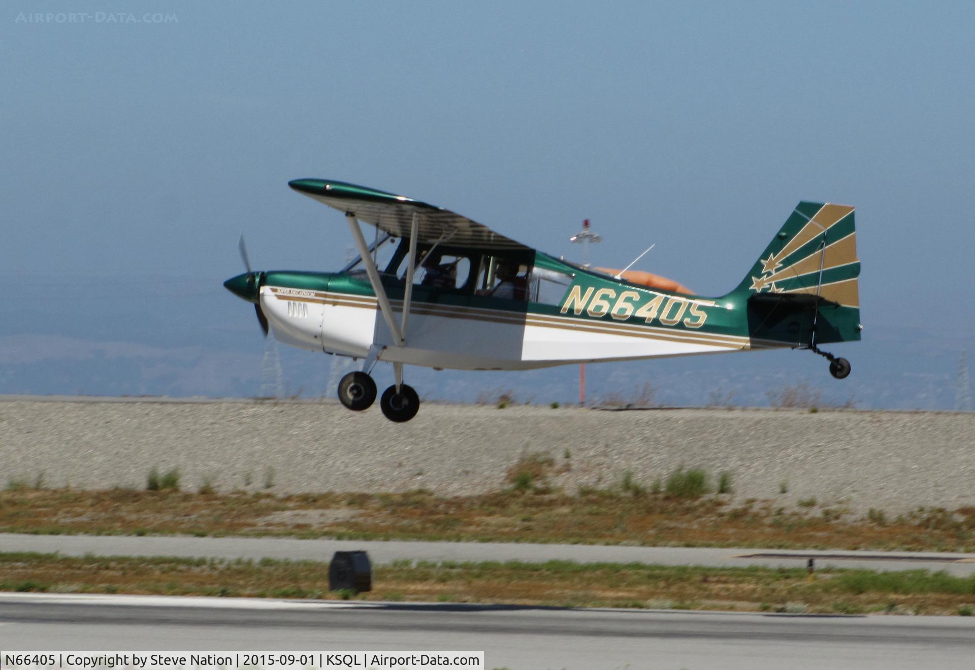 N66405, 1996 American Champion 8KCAB Decathlon C/N 783-96, 1996 Champ 8KCAB over threshold @ San Carlos Airport, CA